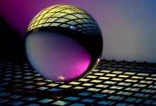 blue and black ball on blue and white checkered textile