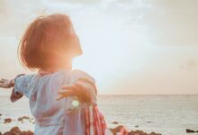 woman spreading her arms