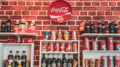 assorted design of Coca-Cola soda lot on display