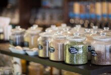 clear glass canister lot on table