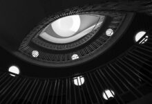 low-angle photography of building interior