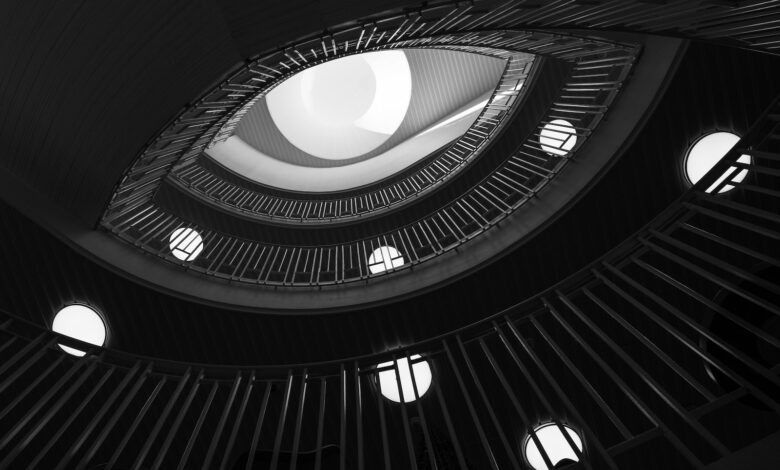 low-angle photography of building interior