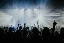group of people watching concert