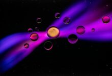 a group of bubbles floating in the air