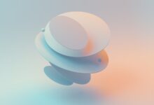 blue and white round illustration