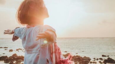 woman spreading her arms
