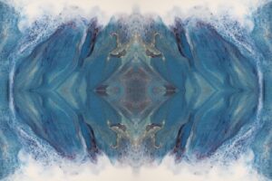 a picture of a blue and white abstract design