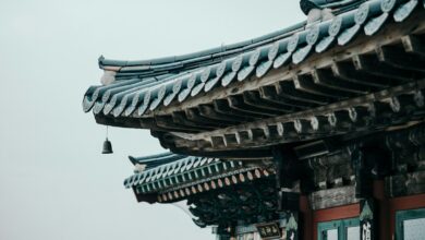brown and black wooden temple under white sky during daytime